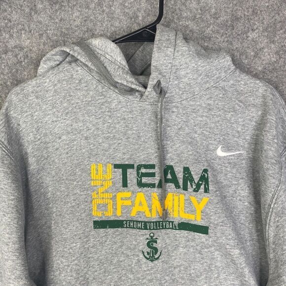 Nike Club Fleece Pullover Hoodie Adult CJ1611 Graphic Logo Large Volleyball - Picture 2 of 10